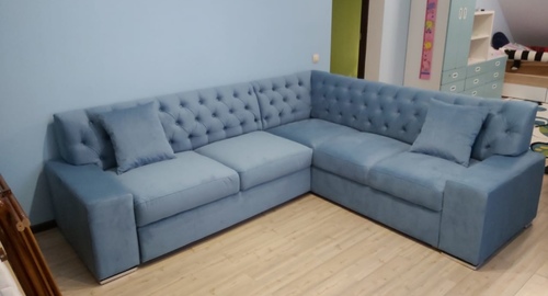 Перетяжка углового дивана на дому.  Перевицкий Торжок